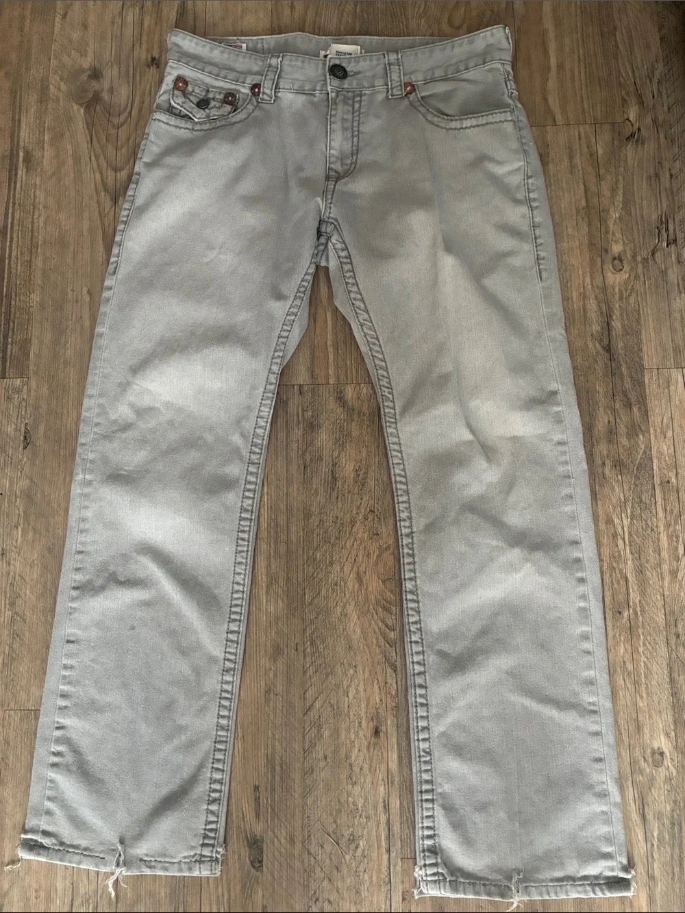 True Religion Men's Slim Straight Gray Jeans